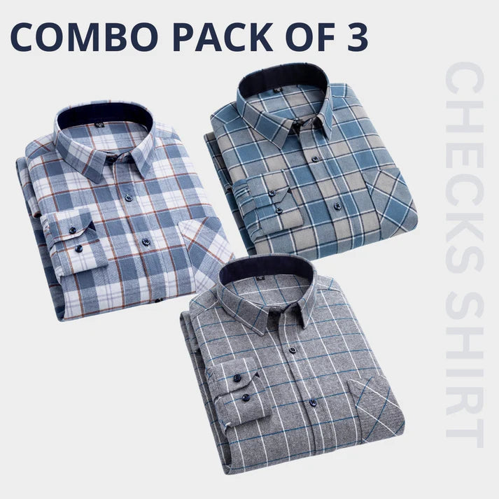 Men’s Premium Check Shirt High Quality Combo Pack of 3
