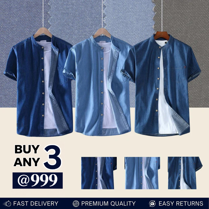 Casual Denim Shirt For Men (Pack of 3)