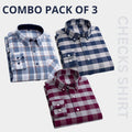Men’s Premium Check Shirt High Quality Combo Pack of 3