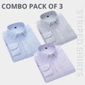 Premium Full Sleeves Striped Shirt 100% High Quality Combo Pack Of 3