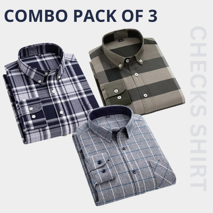Men’s Premium Check Shirt High Quality Combo Pack of 3