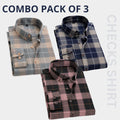 Men’s Premium Check Shirt High Quality Combo Pack of 3