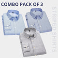 Premium Full Sleeves Striped Shirt 100% High Quality Combo Pack Of 3