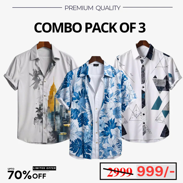 Casual Shirts Collection (Pack of 3)