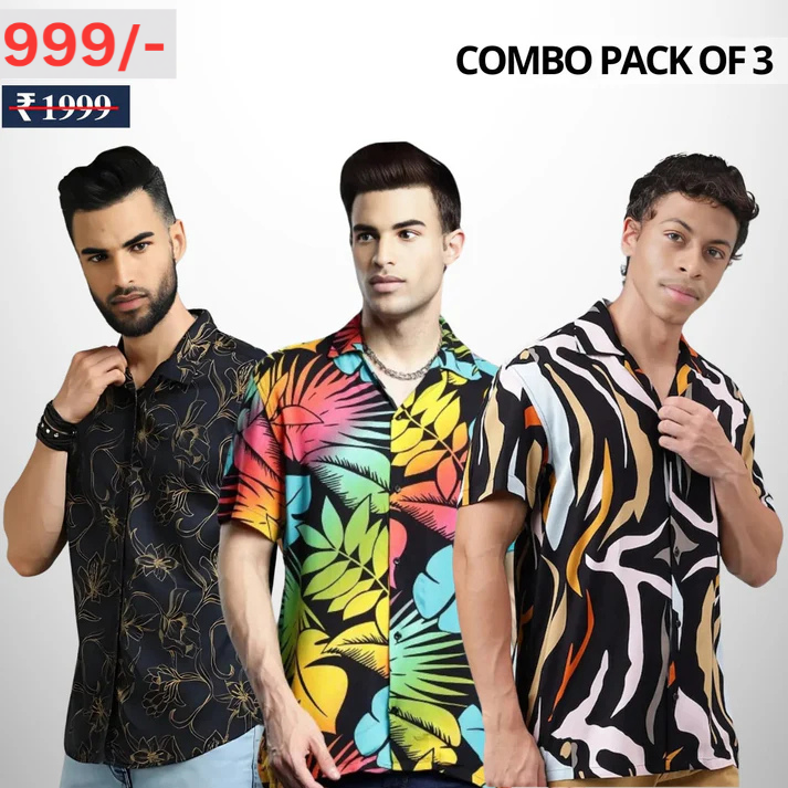 Premium Cotton Shirts Pack Of 3 | Half Sleeves