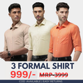 Combo Pack of 3 Men’s Formal Shirts – Stylish & Versatile Collection
