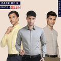 (Combo Pack of 3) Men’s Stylish Branded Shirt | High Quality Cotton Fabric | Full Sleeve
