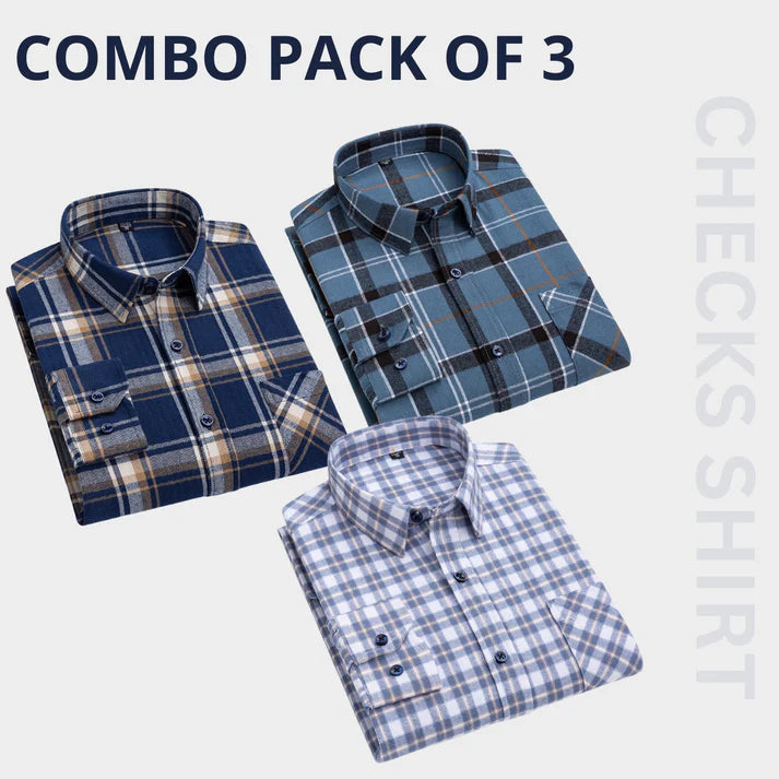 Men’s Premium Check Shirt High Quality Combo Pack of 3