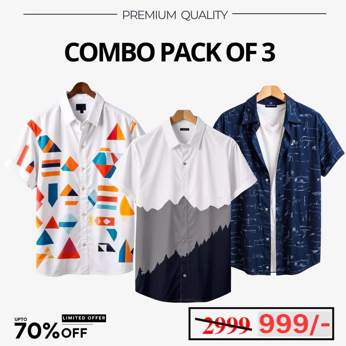 Casual Shirts Collection (Pack of 3)