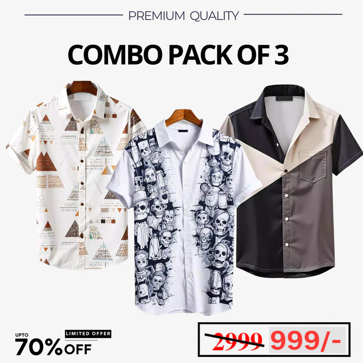 Casual Shirts Collection (Pack of 3)