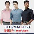 Combo Pack of 3 Men’s Formal Shirts – Stylish & Versatile Collection