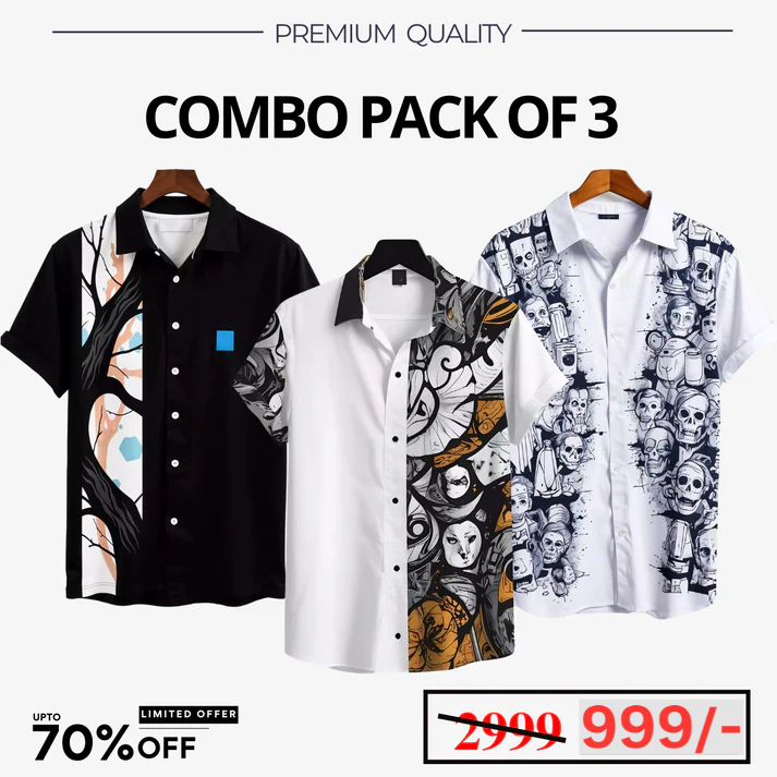 Casual Shirts Collection (Pack of 3)