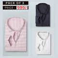 Combo Pack of 3 Men’s Formal Shirts – Stylish & Versatile Collection
