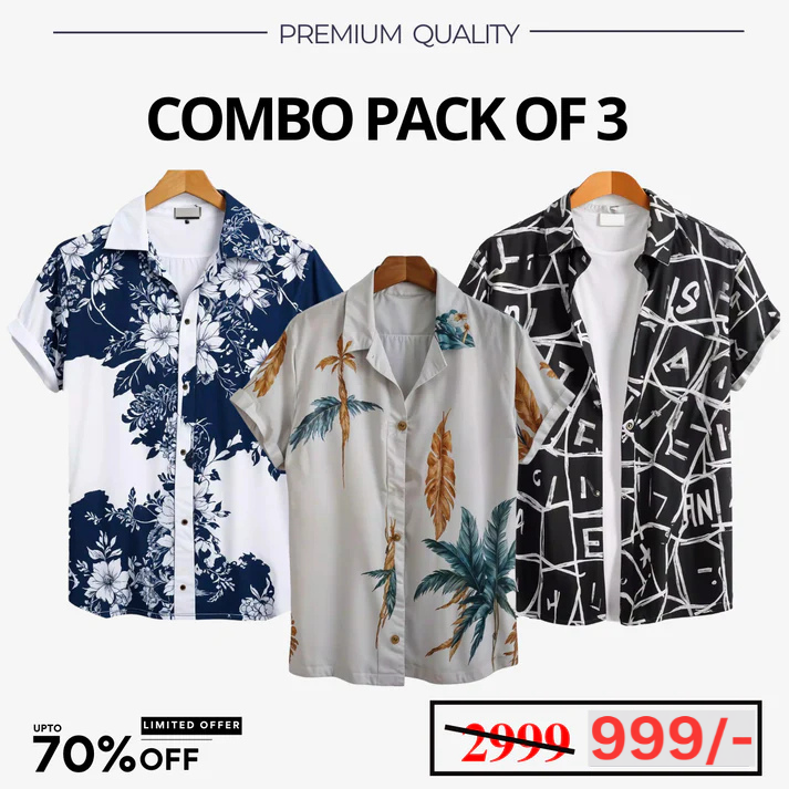 Casual Shirts Collection (Pack of 3)
