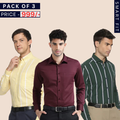 (Combo Pack of 3) Men’s Stylish Branded Shirt | High Quality Cotton Fabric | Full Sleeve