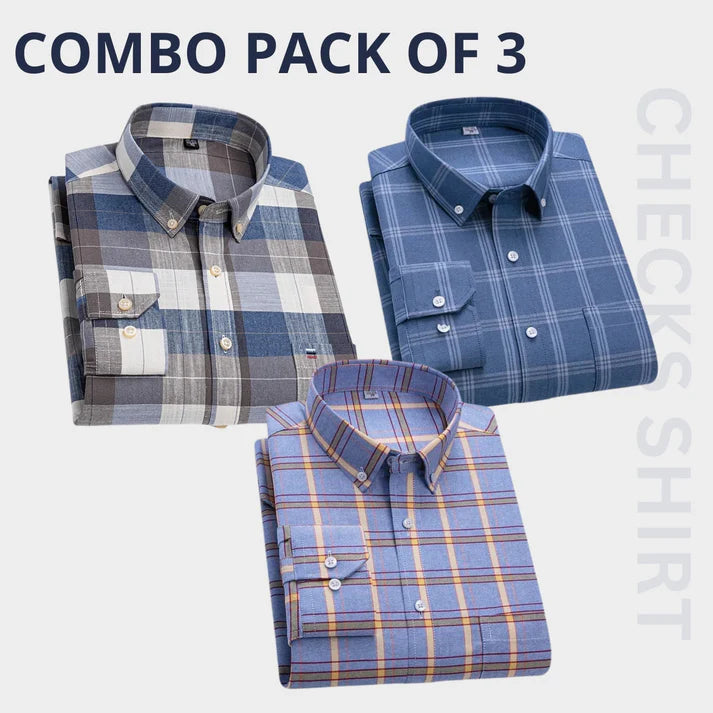 Men’s Premium Check Shirt High Quality Combo Pack of 3