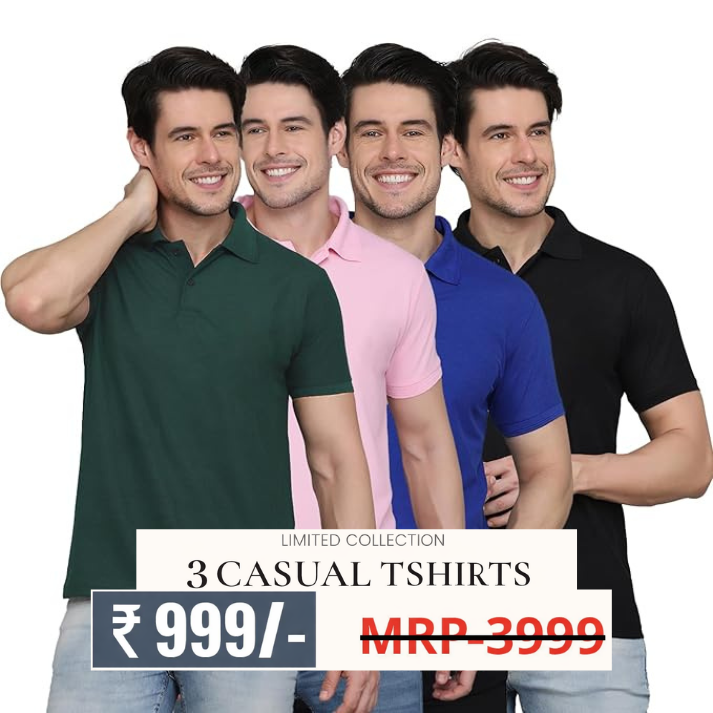 Combo Pack Of 4 – Men’s Polo Neck T-Shirts