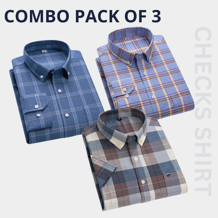 Men’s Premium Check Shirt High Quality Combo Pack of 3