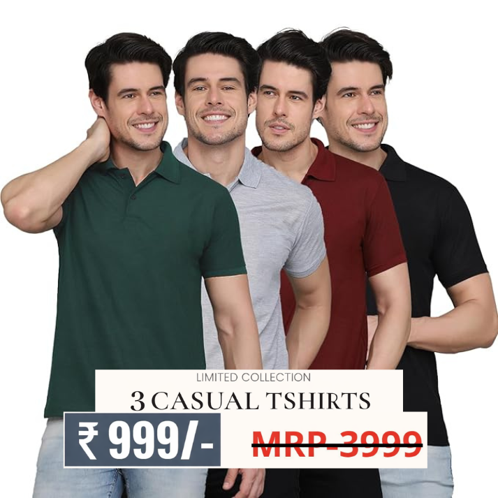 Combo Pack Of 4 – Men’s Polo Neck T-Shirts