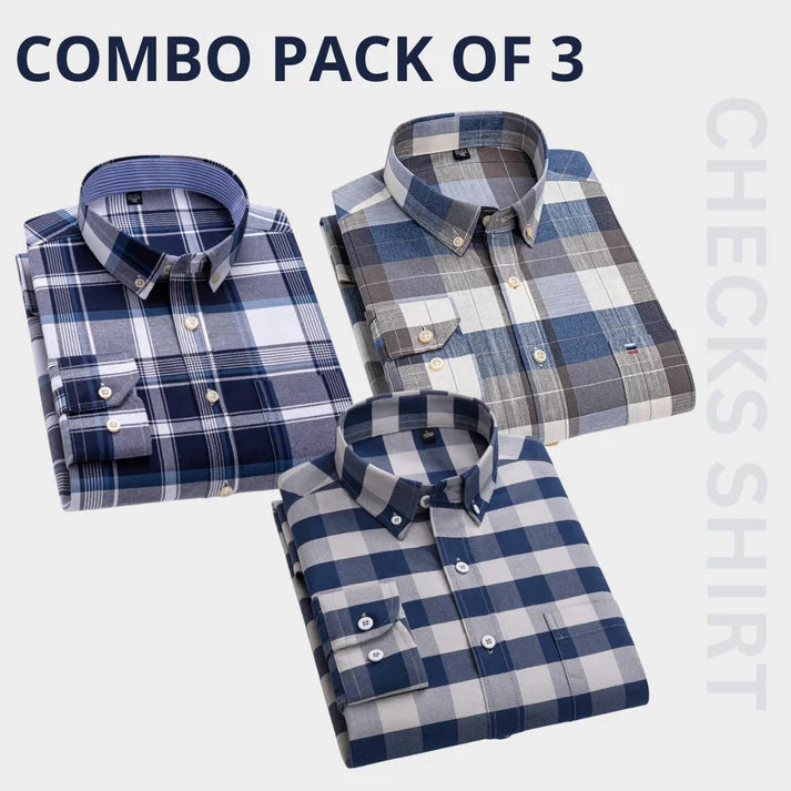 Men’s Premium Check Shirt High Quality Combo Pack of 3