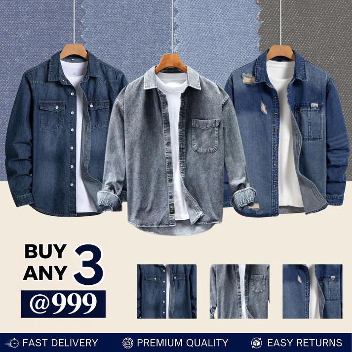 Casual Denim Shirt For Men (Pack of 3)