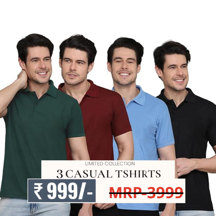 Combo Pack Of 4 – Men’s Polo Neck T-Shirts