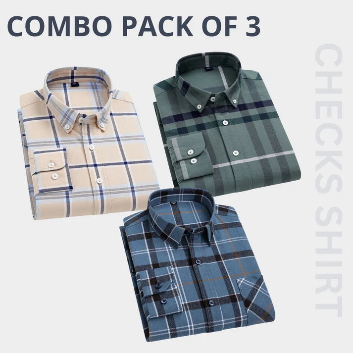 Men’s Premium Check Shirt High Quality Combo Pack of 3