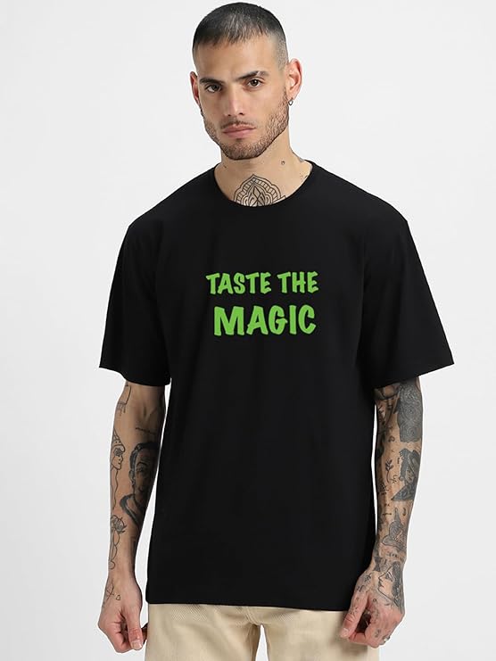 Combo Pack Of 3 -100% Pure Cotton Oversized Baggy Fit Half Sleeve Printed Round Neck Multicolor Drop Shoulder T-Shirt for Men & Boys