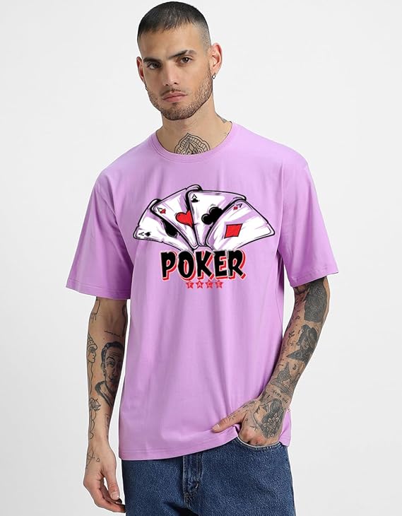 Combo Pack Of 3 -100% Pure Cotton Oversized Baggy Fit Half Sleeve Printed Round Neck Multicolor Drop Shoulder T-Shirt for Men & Boys