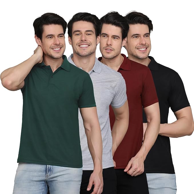 Combo Pack Of 4 – Men’s Polo Neck T-Shirts