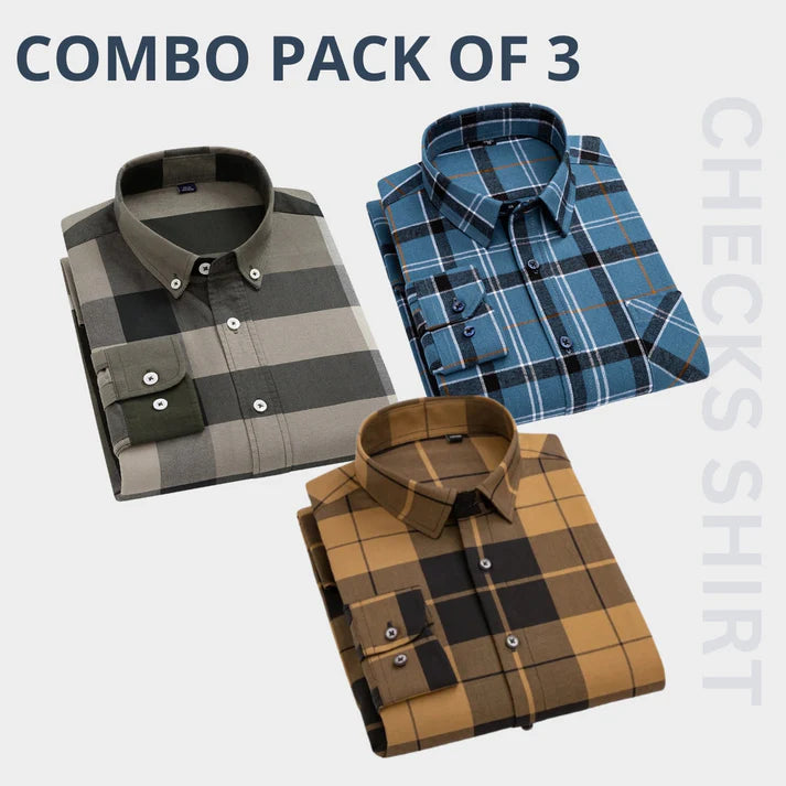 Men’s Premium Check Shirt High Quality Combo Pack of 3