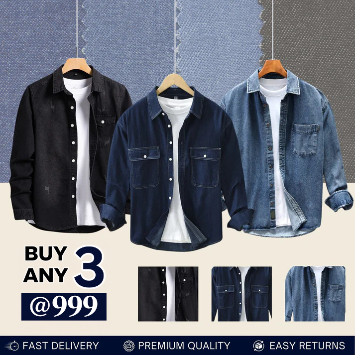 Casual Denim Shirt For Men (Pack of 3)