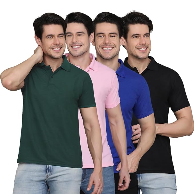 Combo Pack Of 4 – Men’s Polo Neck T-Shirts