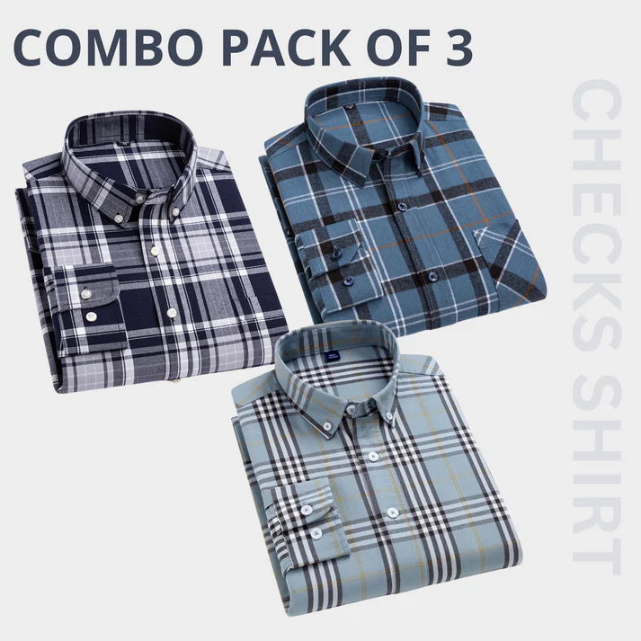 Men’s Premium Check Shirt High Quality Combo Pack of 3