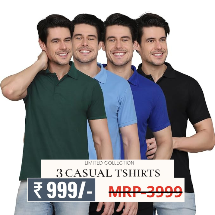 Combo Pack Of 4 – Men’s Polo Neck T-Shirts