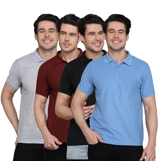 Combo Pack Of 4 – Men’s Polo Neck T-Shirts