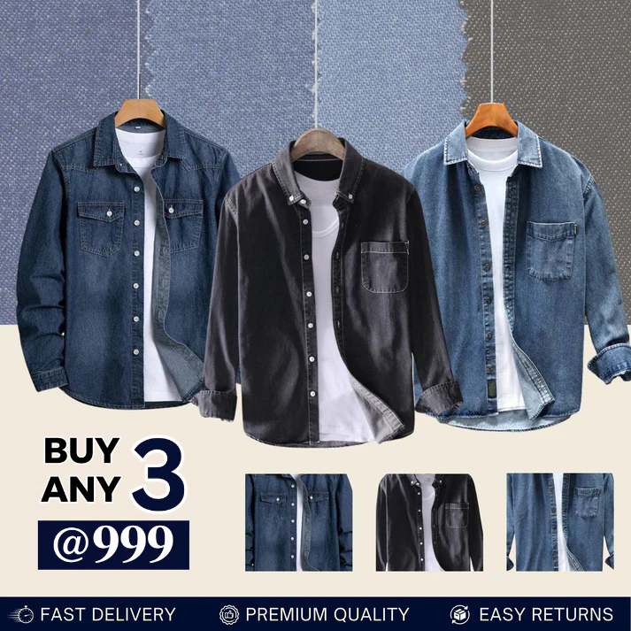 Casual Denim Shirt For Men (Pack of 3)