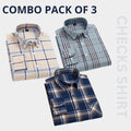 Men’s Premium Check Shirt High Quality Combo Pack of 3