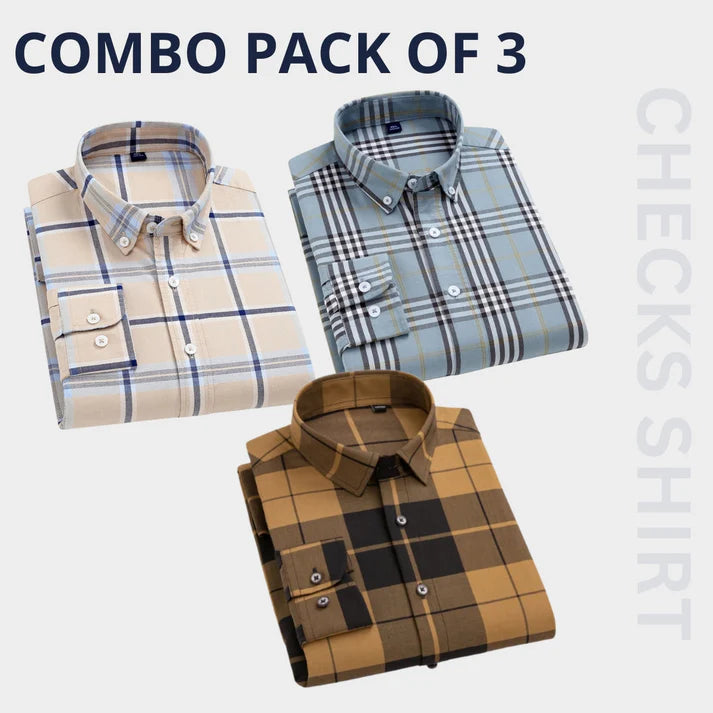 Men’s Premium Check Shirt High Quality Combo Pack of 3